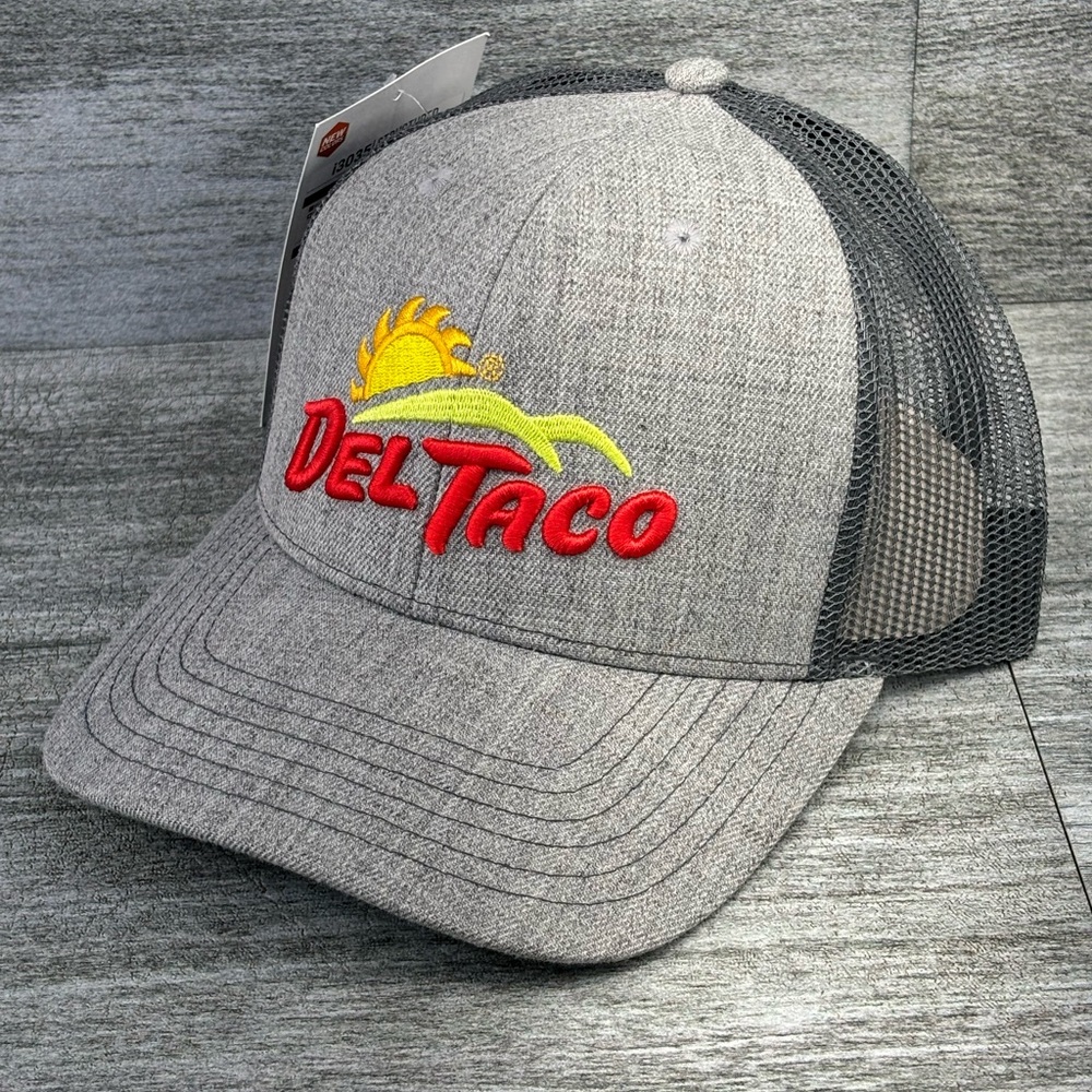 NWT Del Taco Trucker Hat Mesh Snap Back CapAmerica Gray Wool Blend i3035 OSHA